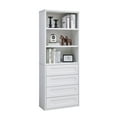 thumbnail image 2 of Bookcase and Bookshelves with 4 Drawers,Tall Storage Bookcase with 3 Shelves,72.1" H Office Storage Bookshelf for Home Office and Living Room,Wood Storage Bookshelves,White, 2 of 11