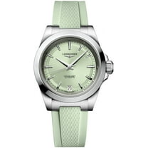Longines Conquest Automatic 34mm Green Dial Rubber Strap Women's Watch L3.430.4.02.9