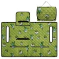 thumbnail image 4 of COEQINE Quilted Golf Cart Seat Cover, Folds Like a Bag with Handle for Easy Carry, Universal Fit 51.2"x30.3" for EZGO Yamaha Club Car 2-Seaters, 4 Pockets, Green Hummingbird Golf Egg, 4 of 8