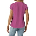 thumbnail image 3 of QATAINLAV Womens V Neck Shirts Tulip Hem Short Sleeve Henley Shirt Chiffon Button Work Tops Fashion Stripe Print T Shirts Summer Casual Tunics Hot Pink XXL Ofertas en Walmart, 3 of 6