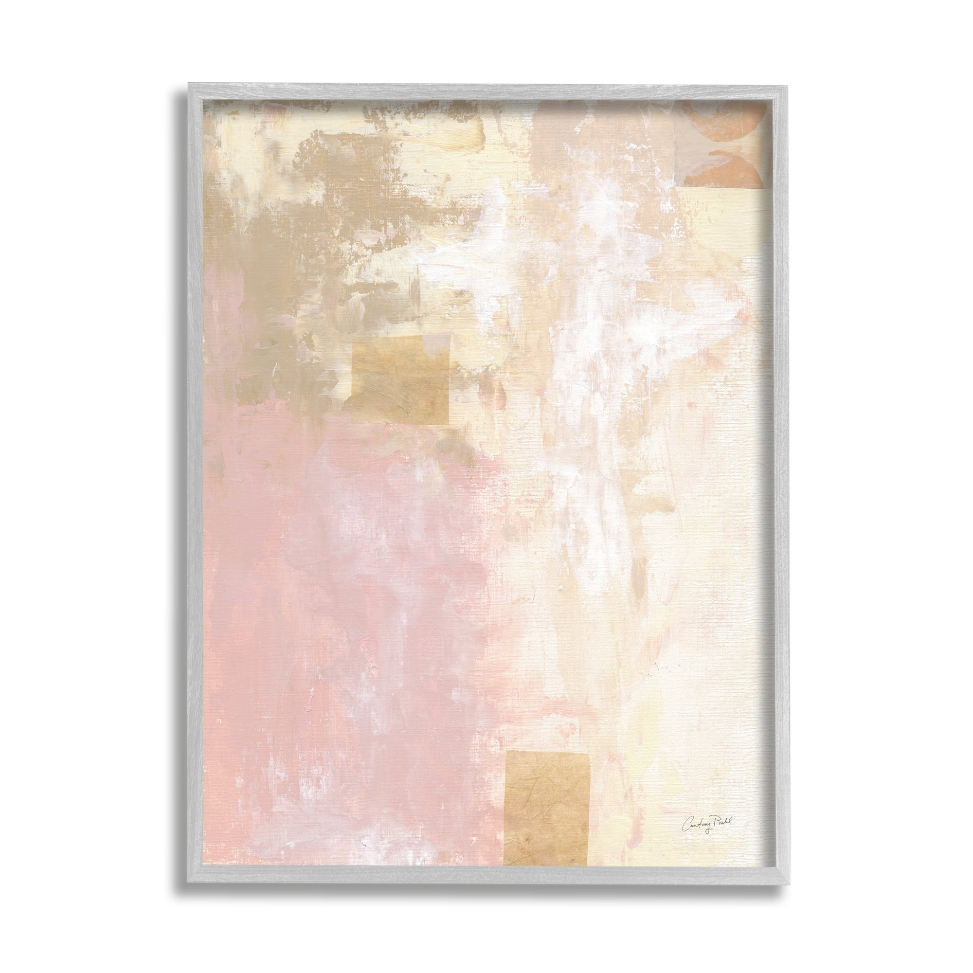 Stupell Industries Modern Soft Pink Beige Abstract Painting Morning Composition, 16 x 20,Design by Courtney Prahl