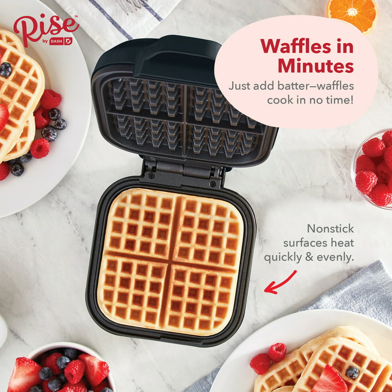 Rise by Dash Mini Square Waffle Maker for Individual Waffles, Hash Browns,  Keto Chaffles, Non-Stick, 4 inch, Red