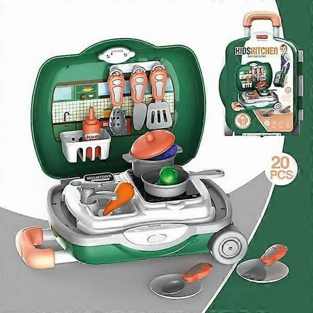 Kitchen Playset with Accessories - Mini Kitchen Set with Realistic Simulation - Indoor Play Toys for Toddlers and Kids