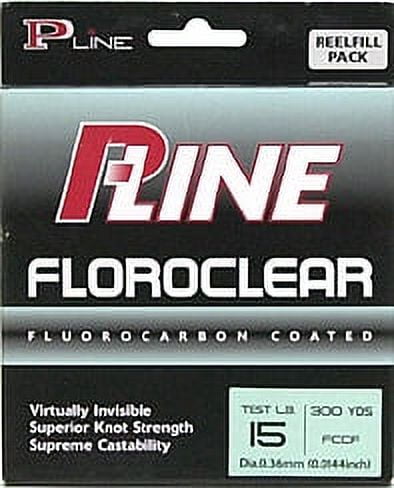 P-Line Floroclear Fishing Line, Clear, 10 Pound Test, 300 Yards