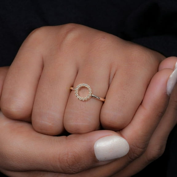 1ct Moissanite Diamond Ring Open Circle Diamond Ring Valentine's Special Gift Unique Ring for her