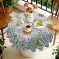 thumbnail image 4 of Round Tablecloth 60 Inch Daisy Floral Table Cover Wrinkle Free Fabric for Kitchen Dining Table, 4 of 5