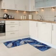 thumbnail image 5 of 2 Pce Crystal Velvet Kitchen Floor Mat Door Mat 47.2×17in Water Absorption And Stain Resistance For Laundry Dining Room Office Sink Blue And White Gold Marble, 5 of 6
