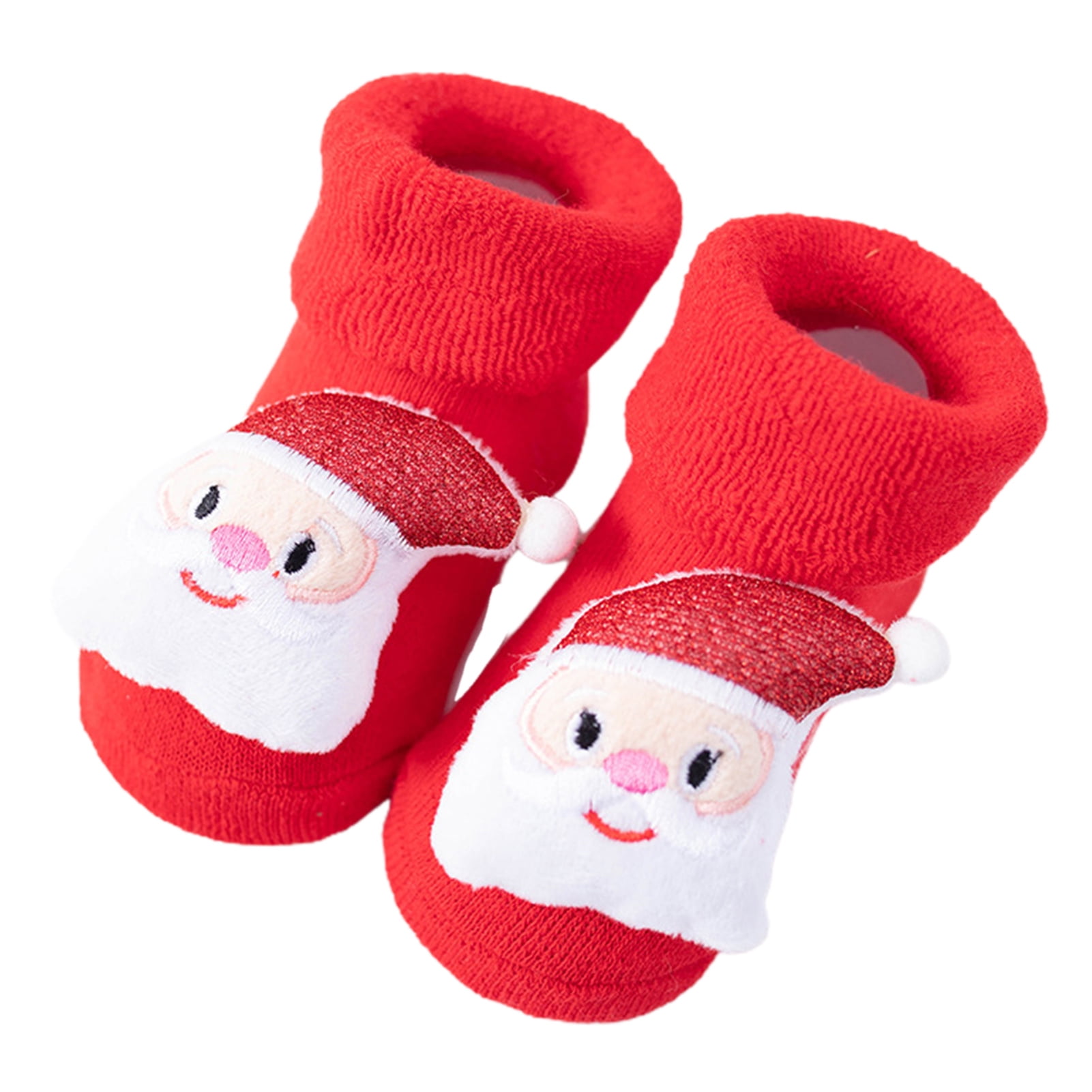 Baby Boys Girls Indoor House Slippers Anti-Slip Shoes Socks Christmas Santa Claus Elk