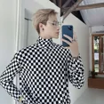 thumbnail image 5 of Camiseta de cuello alto para hombre, ropa a cuadros para hombre, estética, cuello alto, jersey informal de estilo Harajuku, top de algodón de corte regular a la moda, 5 of 5