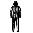 thumbnail image 3 of KHONTS Halloween Family Skeleton Printed Matching Pajamas Sets Hooded Jumpsuit Funny Bodysuit for Adult and Kids Men L, 3 of 4