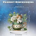 thumbnail image 2 of Gato en taza 5D DIY Diamond Art Decoraciones de mesa Linda decoración de mesa de dormitorio, 2 of 9