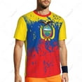 thumbnail image 5 of Exclusive design Ecuador Flag Grain 3D Printed Men For Running Bike Soccer Tennis Fitness Sports tshirt Mesh Fans Short T-shirt, 5 of 11