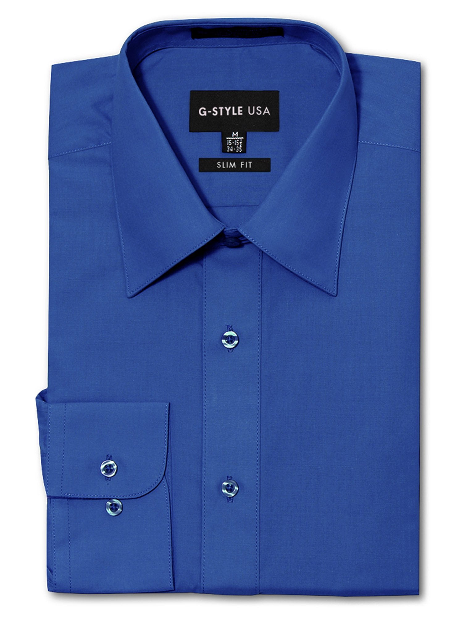slim fit royal blue dress shirt