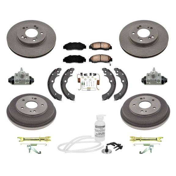 Rotors Brake Pads Drums Brake Shoes Springs Kit for Honda CRV 1997-2001 12pc
