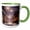 Green/White, variant on 3drose, Street of a Fairy City in Winter. Christmas Mood. Snow, Decorations, 11oz Two-tone Blue Mug