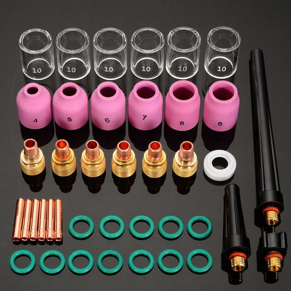qiya Compatible with Lin coln PTA 9 PTA 9V PTW 20 Tig Welding Torches TIG Welding Torch Collet Gas Lens Glass Cup Kit