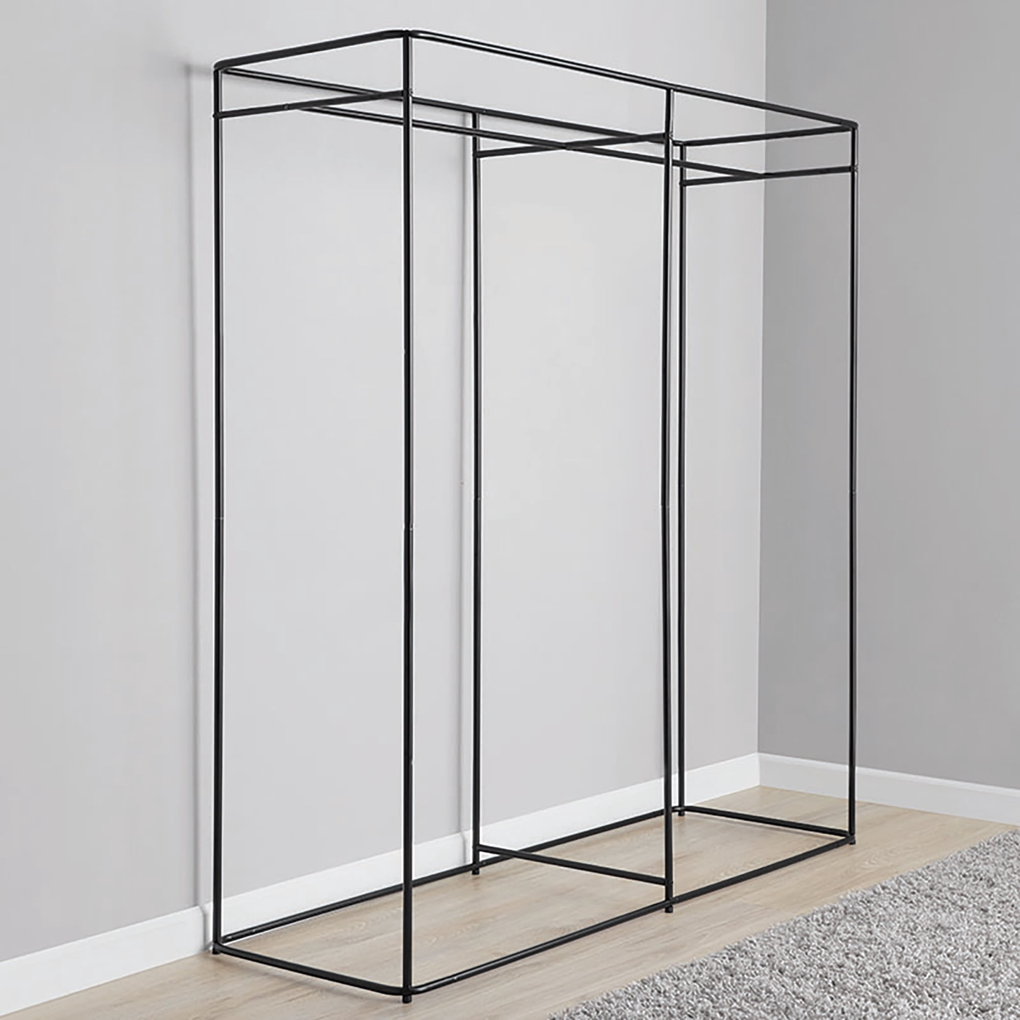 Mainstays Adult Single Steel Tier Zippered Extra Wide Clothes Closet, 60", Grey Pumice