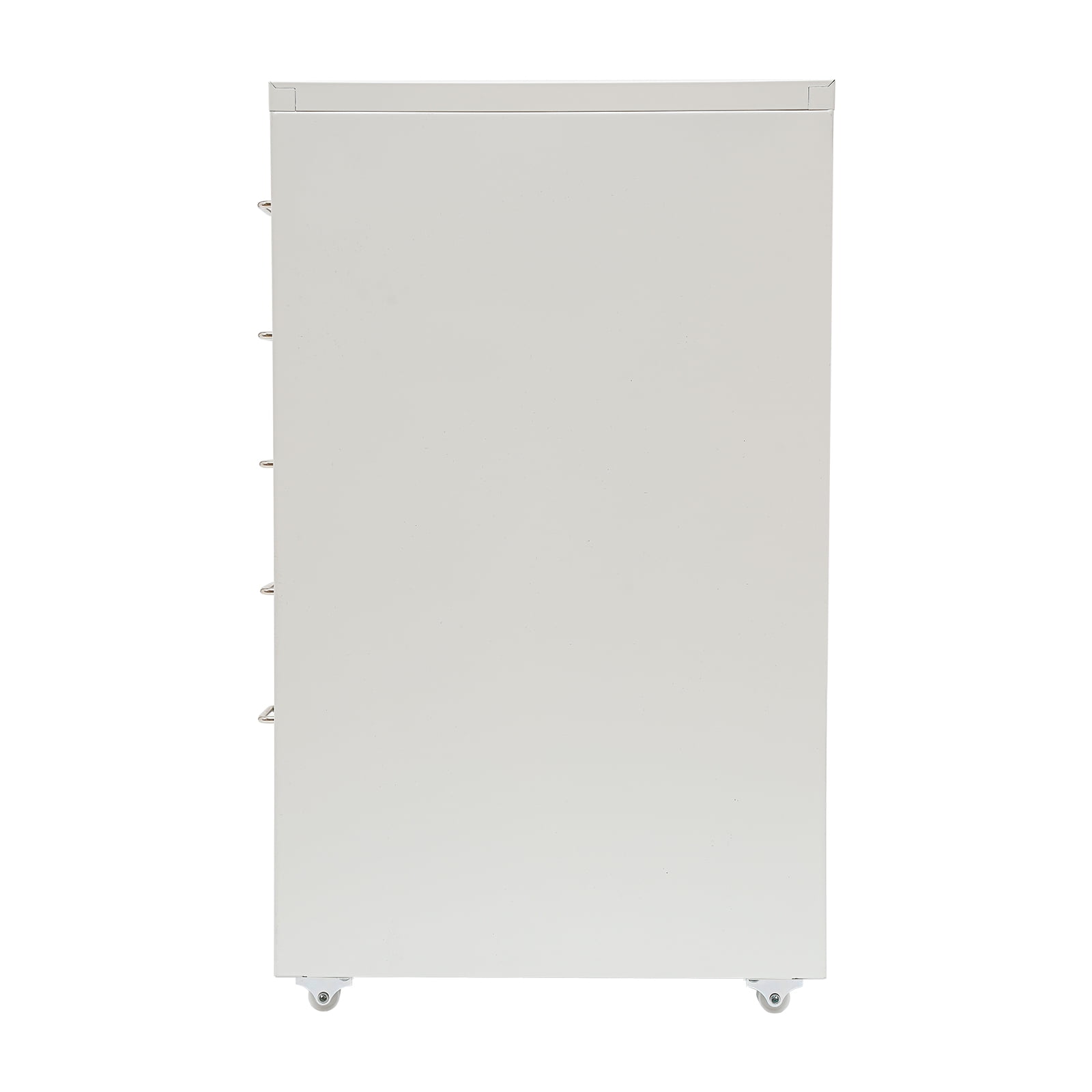 White Metal File Storage Cabinet, Storage Cabinet with 5 Drawers, 5-Drawer Storage Cabinet with Wheels