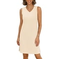 thumbnail image 3 of Summer Plus Size Sun Dresses for Womens 2026 V-Neck Sleeveless T-Shirt Dress Casual Solid Color Side Slit Loose Sun Dress, 3 of 7
