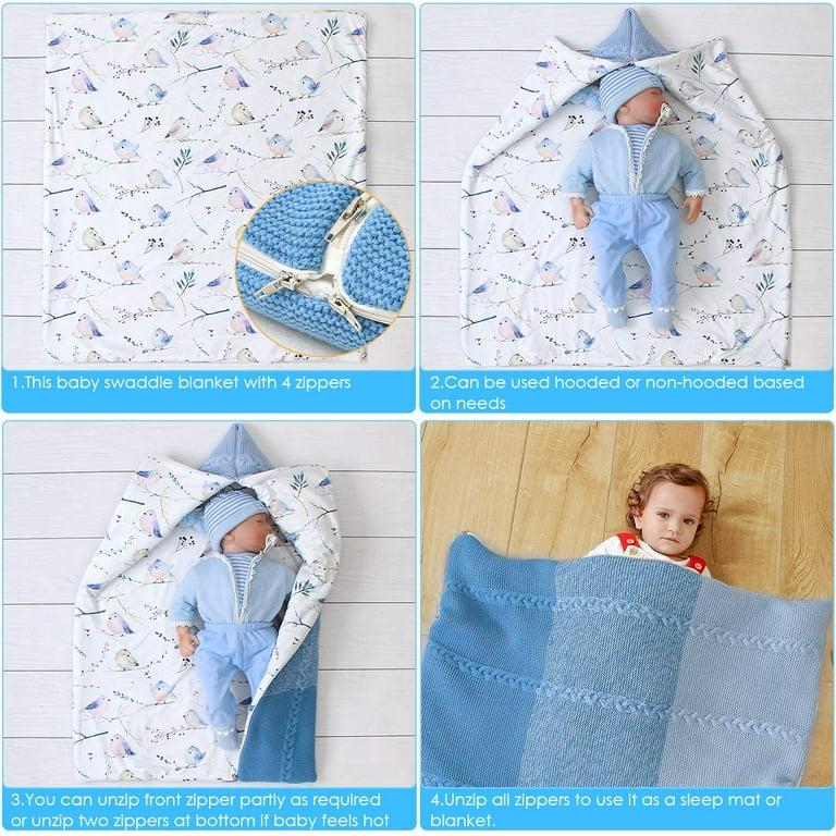 Swaddle with online zipper on bottom
