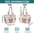 thumbnail image 4 of FORMRS Tote Bag for Women Quilted Large Capacity Travel Work Carry On Shoulder Handbag, Beige Christmas Santa, 4 of 7