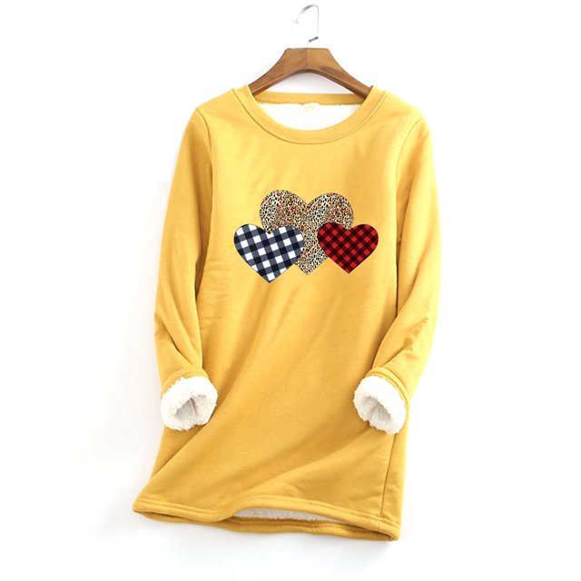 Puntoco Sudadera con estampado de forro polar grueso para mujer Ropa interior cálida Liquidación Puntoco Puntoco-7258