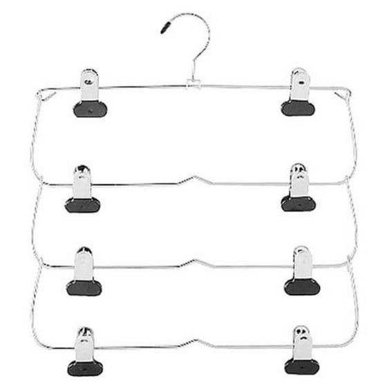 Whitmor 4 Tier Folding Skirt Hanger Chrome/Black