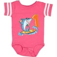 thumbnail image 3 of Inktastic First Birthday Surfing Shark with Hot Dog and Ice Cream Boys or Girls Baby Bodysuit, 3 of 5