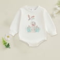 thumbnail image 2 of UngA Baby Boy Fall Outfits Newborn Boys Clothes Long Sleeve Crewneck Romper Sweatshirt Bodysuit Infant Winter Spring Onesie（Beige,3-6 Months）, 2 of 4