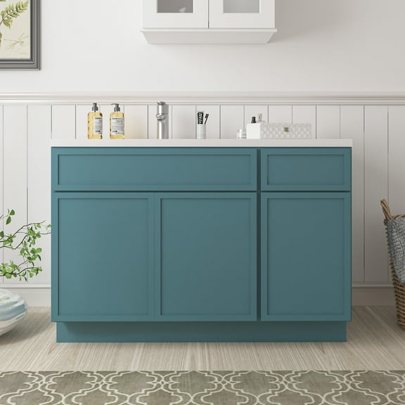 54 in. W x 21 in. D x 32.5 in. H Bath Vanity Cabinet without Top in Blue