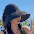thumbnail image 4 of CoCopeaunts Straw Hat for Women Women Wide Brim Sun Visor Hat Summer Hat UV Protection Cute Beach Hat with Bow Knot, 4 of 5