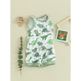 thumbnail image 3 of JYYYBF Baby Boys Dinosaur Outfits, Round Neck Sleeveless Tank Tops + Elastic Waist Shorts Infant Toddler Summer 2 Piece Set, 3 of 7