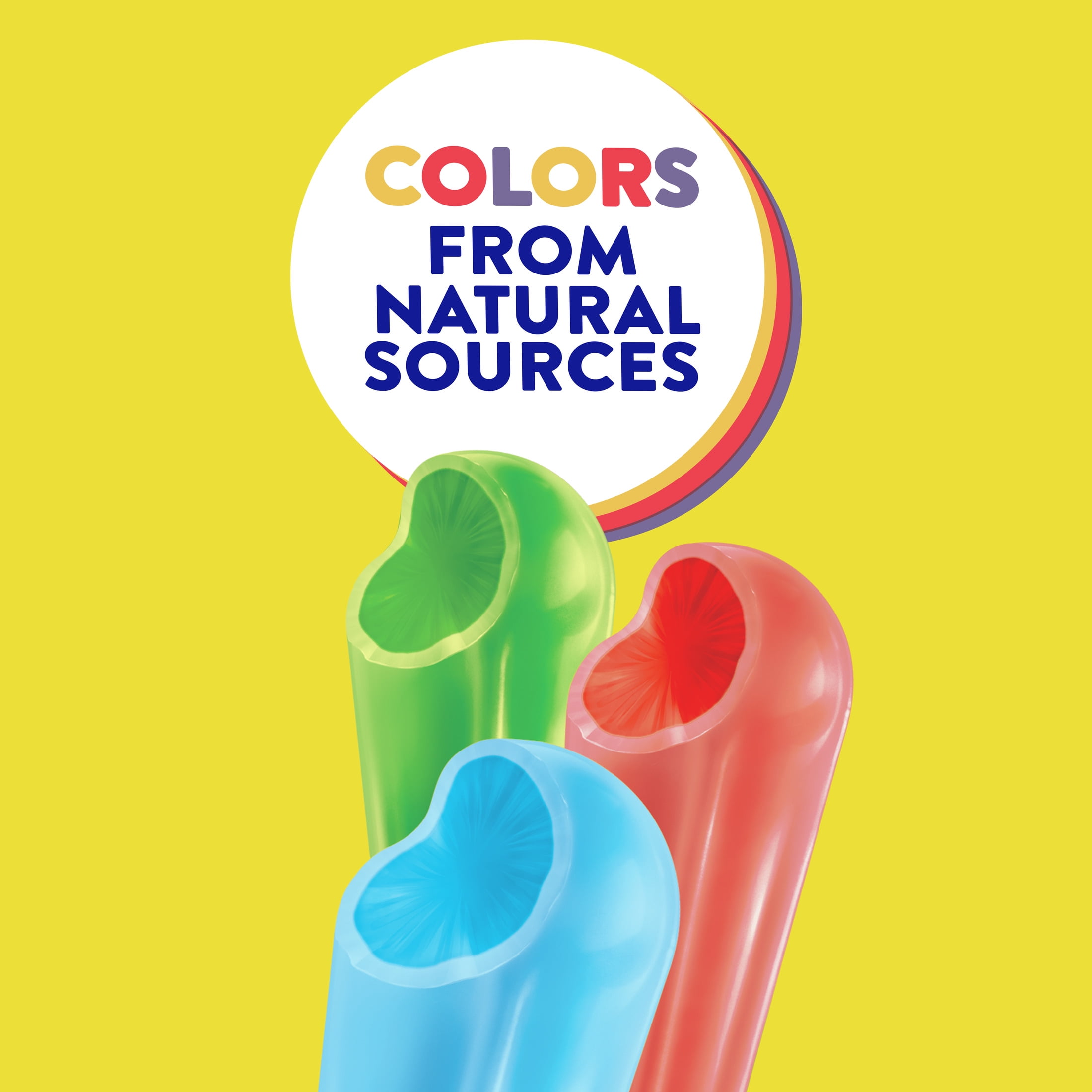 Popsicle Jolly Rancher Sours Colors from Natural Sources Popsicle Ice Pops, 18 Count
