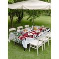 thumbnail image 3 of Outdoor Tablecloth with Umbrella Hole and Zipper, Christmas Truck Rectangle Table Cloth 52x70 Inch Waterproof Tablecloth, Winter Snowflakes Xmas Tree Deer Grey Picnic Table Cover for Patio Camping, 3 of 7
