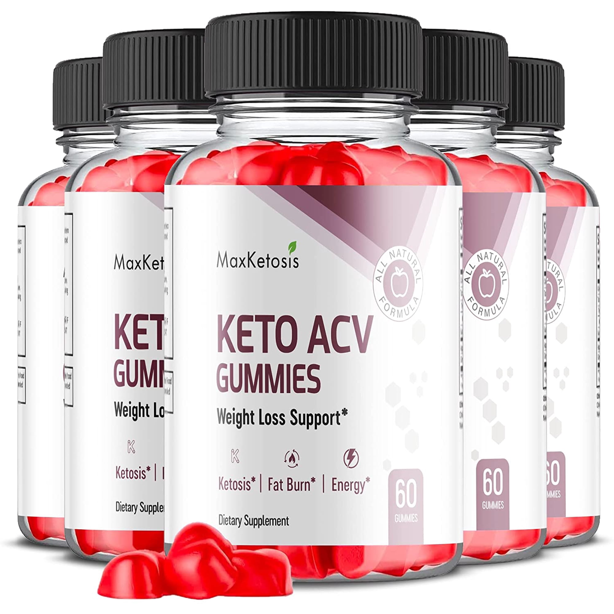 (5 Pack) Max Ketosis Keto ACV Gummies - Supplement for Weight Loss - Energy & Focus Boosting Dietary Supplements for Weight Management & Metabolism - Fat Burn - 300 Gummies