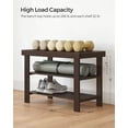 SONGMICS 3Tier Shoe Rack Bench Bamboo Organizer Entryway Bench Storage