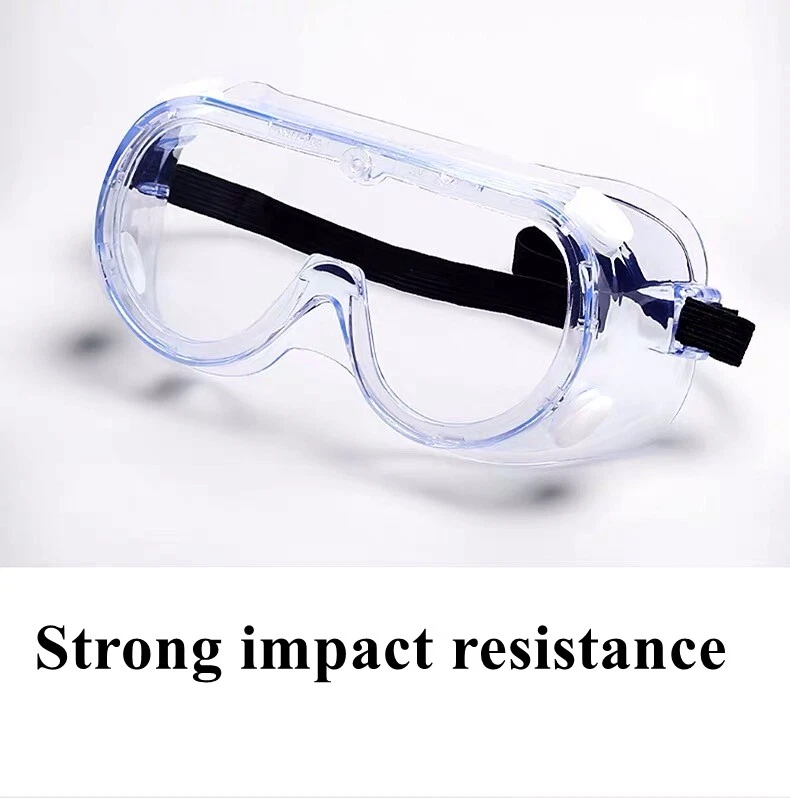 CIRCLE- Clear Protective Safety Glasses Eye Protection Anti-Fog Fit-Over Goggles-2 Pairs