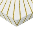 thumbnail image 2 of Ambesonne Striped Fitted Sheet, Geometric and Modern, Full Size, White and Yellow, 2 of 3