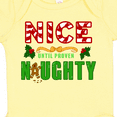 thumbnail image 4 of Inktastic Nice Until Proven Naughty with Holly and Gingerbread Man Boys or Girls Baby Bodysuit, 4 of 5
