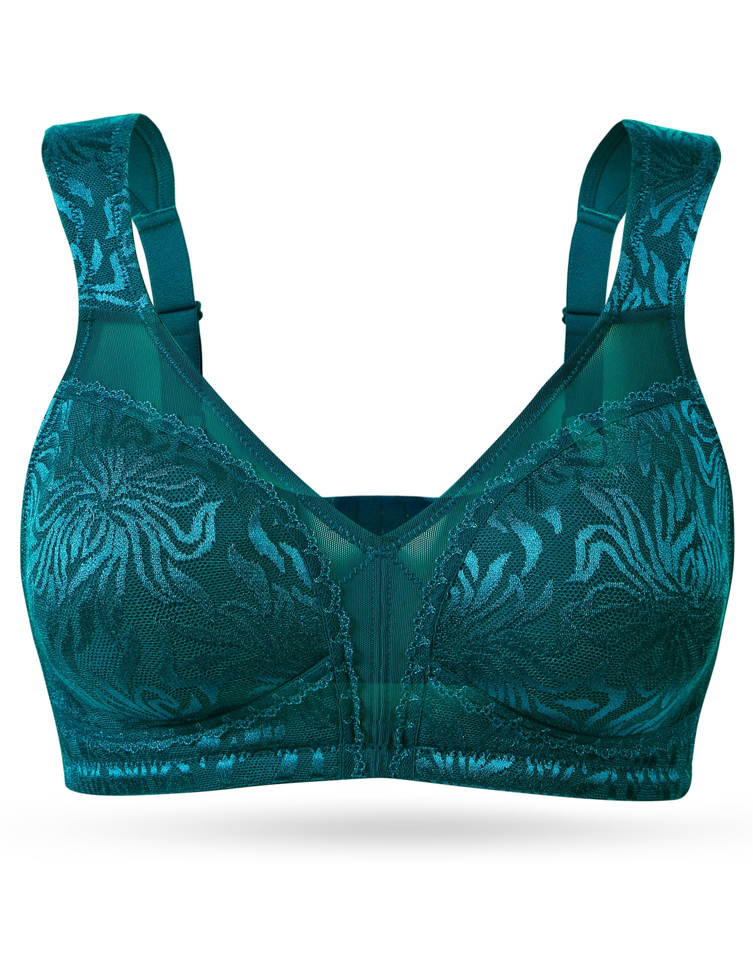 Wingslove Women's Full Coverage Plus Size Bra Non Padded Wireless Minimizer Bra, Dark Green 48D