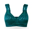 thumbnail image 6 of Wingslove Women's Full Coverage Plus Size Bra Non Padded Wireless Minimizer Bra, Dark Green 36DD, 6 of 6