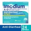 Imodium A-D Diarrhea Relief Softgels, Loperamide Hydrochloride, 24 Count
