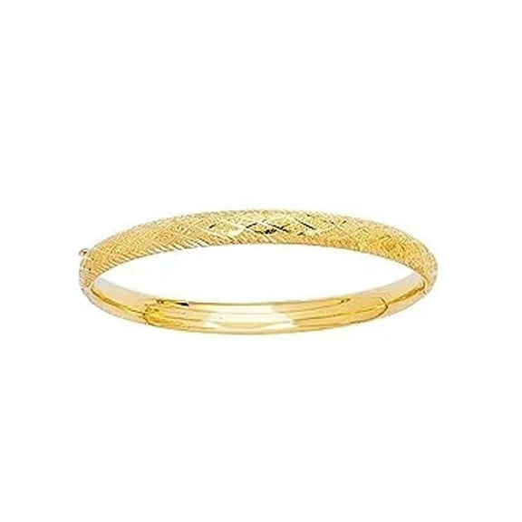 JewelStop 14k Yellow Gold 5mm Engraved Bracelet 5.5"