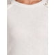 thumbnail image 5 of INSPIRE CHIC Camiseta de manga larga de punto con botones y borde de encaje para mujer, color blanco, 5 of 6