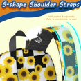 thumbnail image 5 of Sunflower and Checkerboard Black 17" Waterproof Oxford School Backpacks for Teens, S-Shape Padded Straps, for School, Travel, Hiking, Camping, 5 of 5