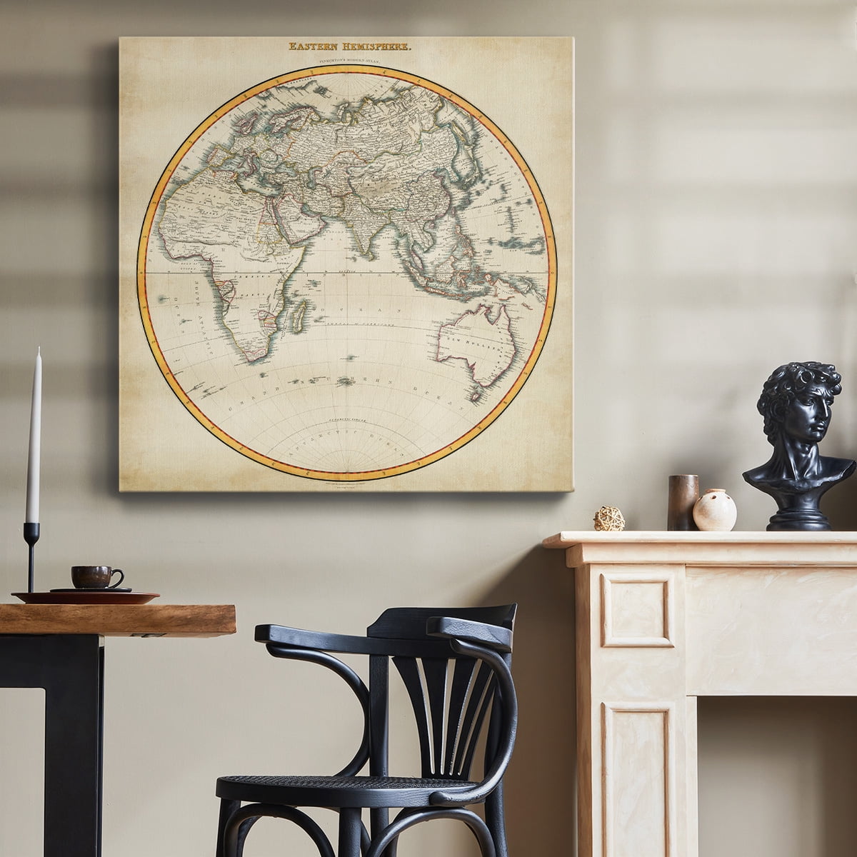 Wexford Home 1812 Eastern Hemisphere-Premium Gallery Wrapped Canvas, 40" x 40" - Ready to Hang