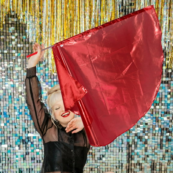 FOMIYES Red Praise Flags Cloth Stainless Steel for Worship Performances Elegant Design