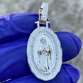thumbnail image 6 of Real Solid 925 Sterling Silver Holy Virgin Mary Oval Pendant La Virgen De Guadalupe Colgante Medalla De Plata 1.25", 6 of 7