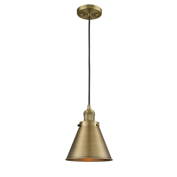 Innovations Lighting Appalachian - 1 Light 8" Cord Hung Mini Pendant Brushed Brass