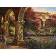 thumbnail image 2 of Hadfield, Clif 32x25 Black Ornate Wood Framed with Double Matting Museum Art Print Titled - Mission Garden, 2 of 4
